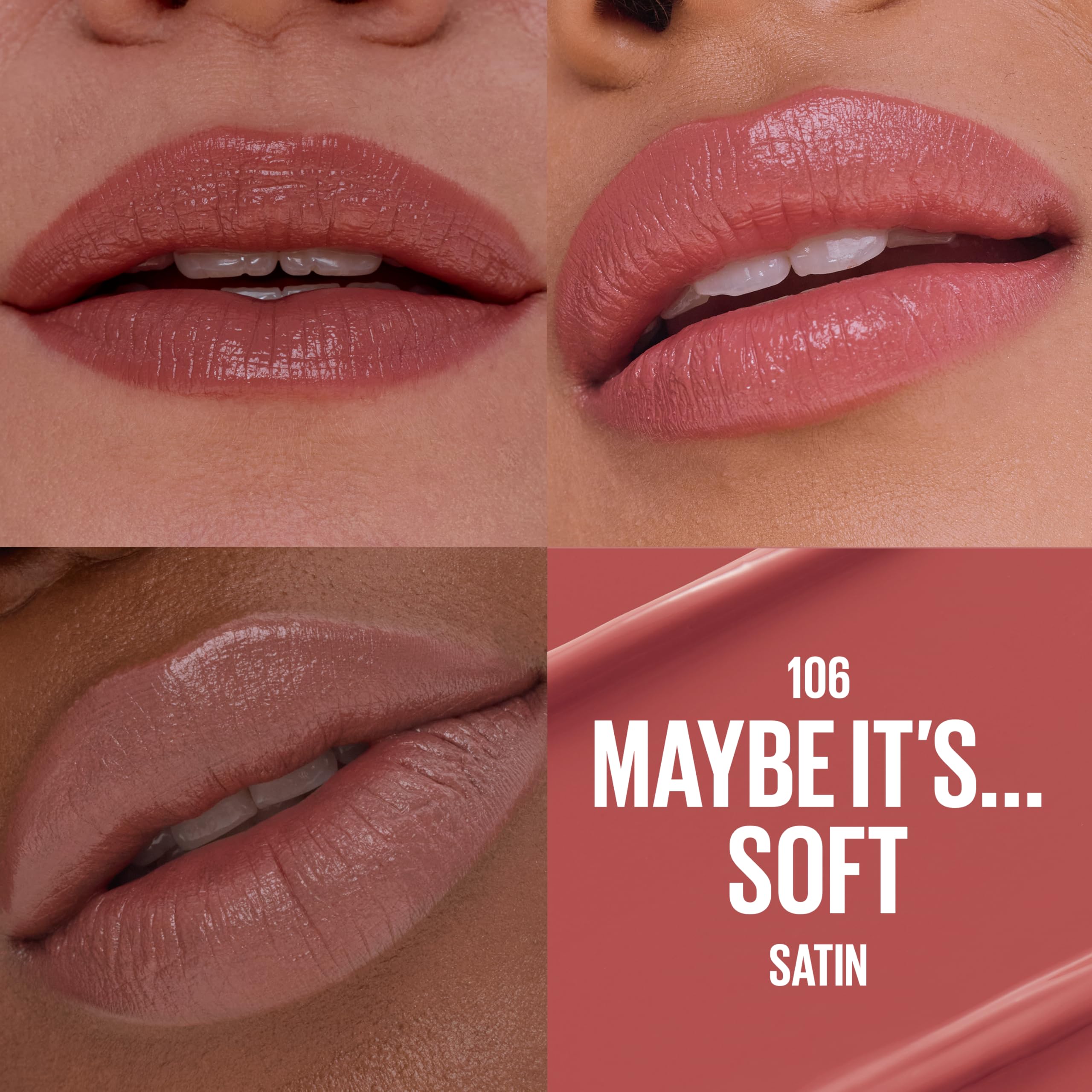 MAYBELLINE Serum Lipstick Maybe It's…Soft: hidratación de 8 horas para labios suaves.