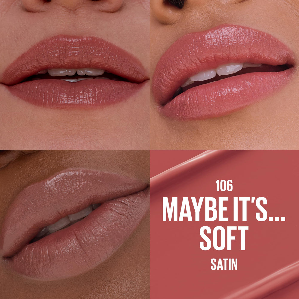 MAYBELLINE Serum Lipstick Maybe It's…Soft: hidratación de 8 horas para labios suaves.