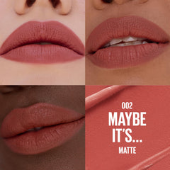 MAYBELLINE Serum Lipstick hidratación de 8 horas para labios suaves.