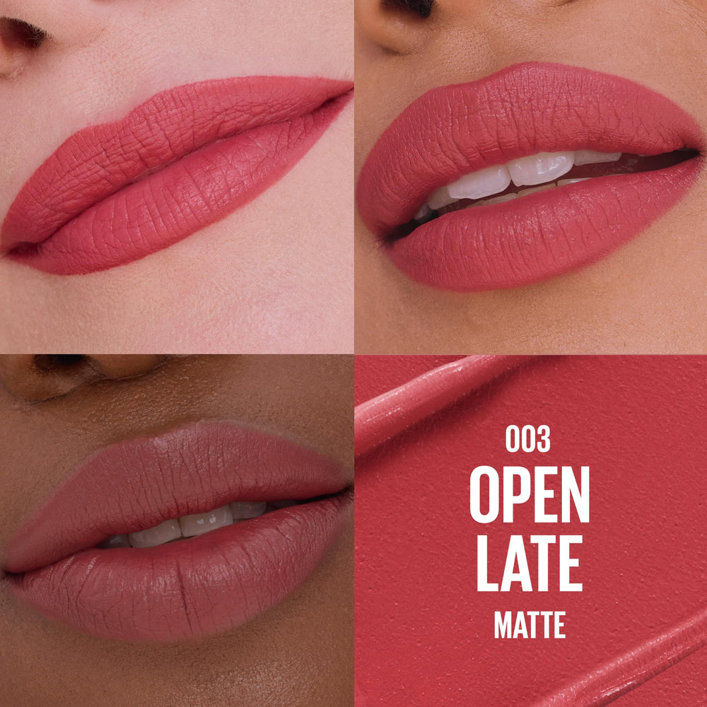 Maybelline Serum Lipstick, textura hidratante para labios suaves y confortables todo el día.