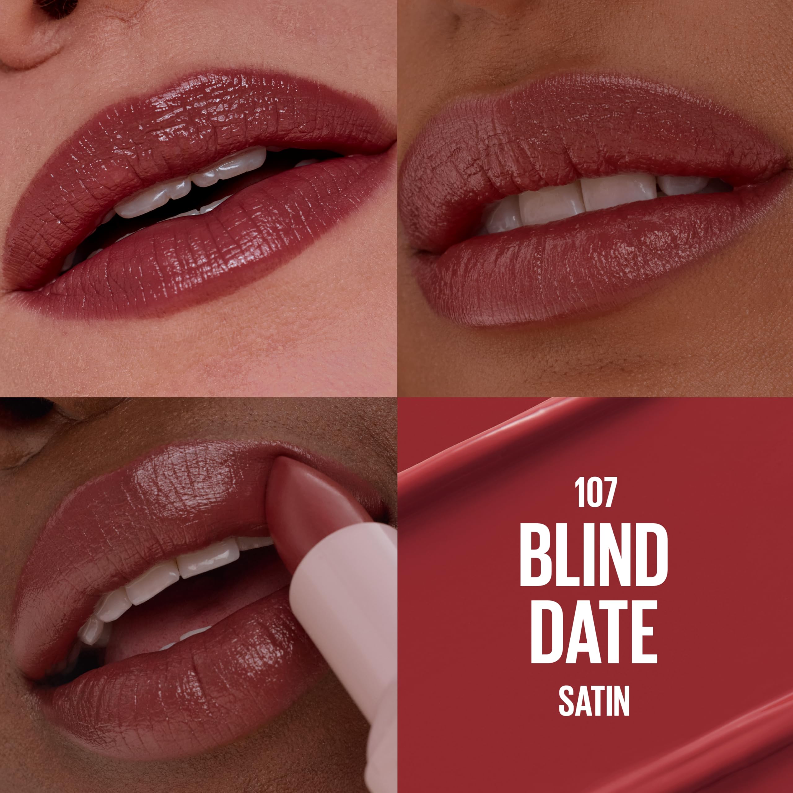 MAYBELLINE Serum Lipstick textura satinada: color suave con acabado elegante.