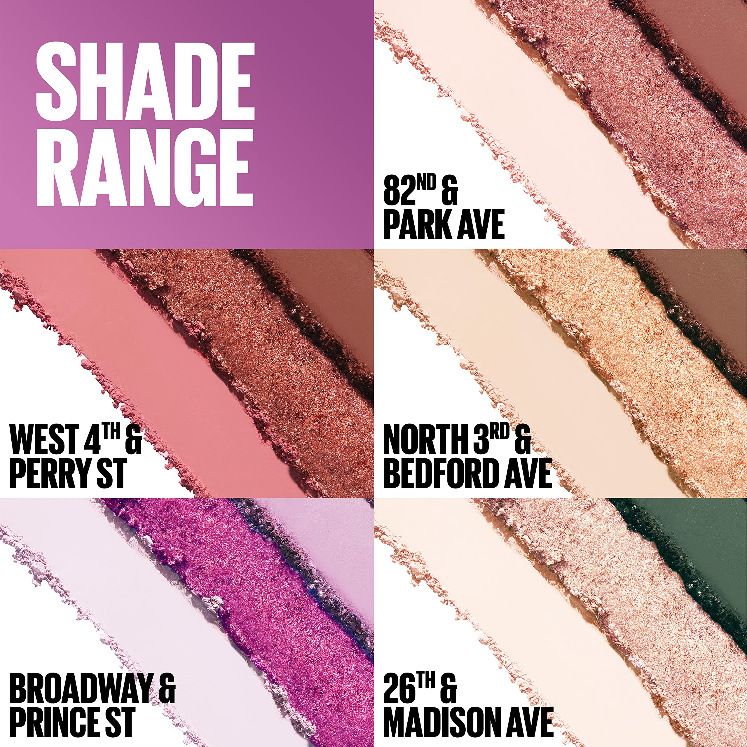 Tonos neutros y vivos de Maybelline Shadow Blocks para combinaciones diarias.