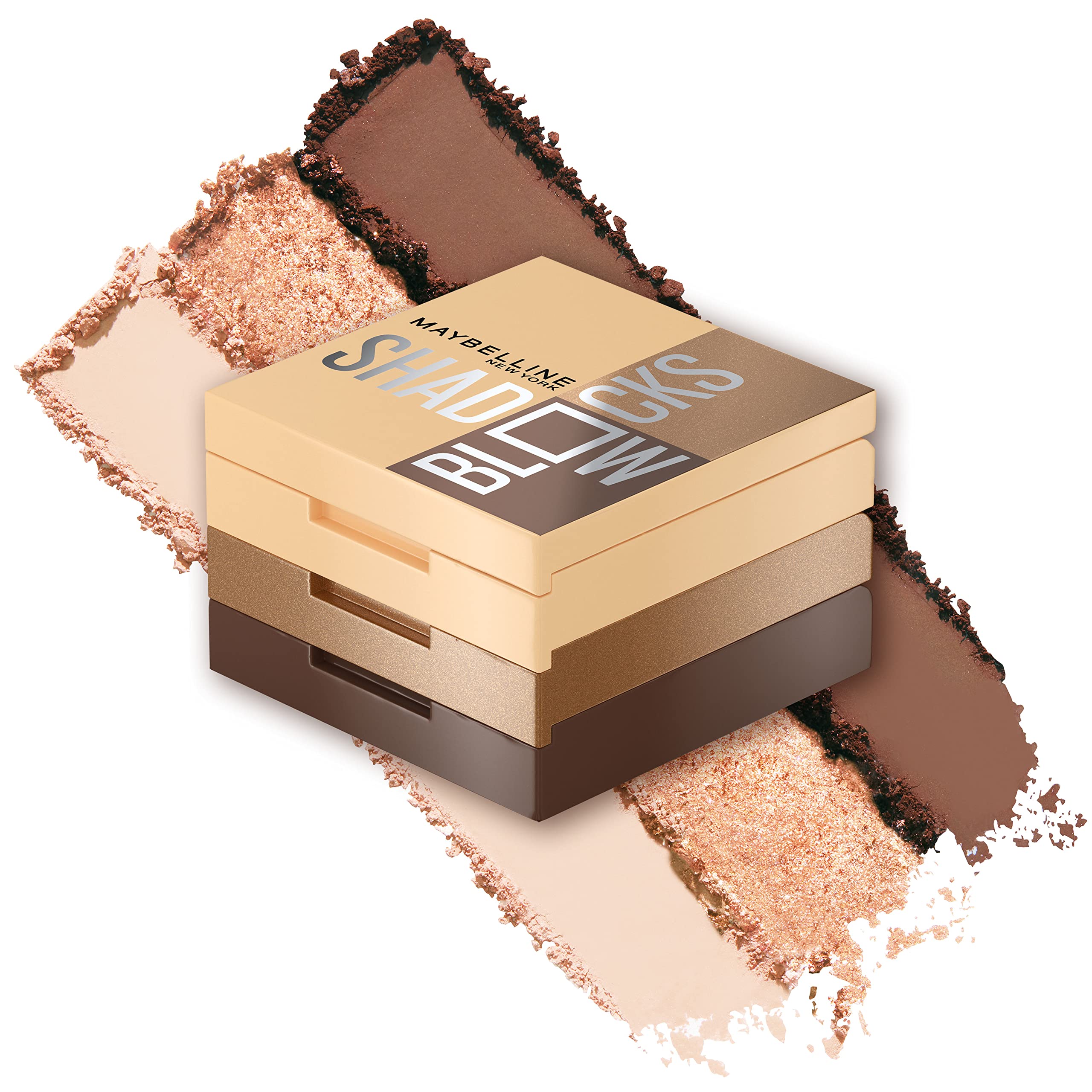 Maybelline Shadow Blocks paleta mini-compacta para looks rápidos y pigmentación duradera.