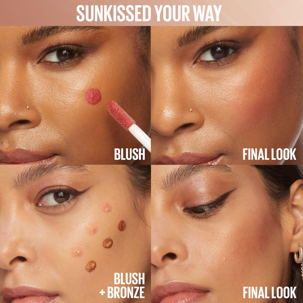 Maybelline Sunkisser glow on cheeks for a sunkissed finish.
