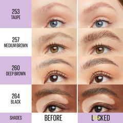 Maybelline Super Lock Brow Glue tono negro para cejas definidas y duraderas