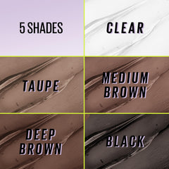 Compact packaging and included brush for quick, everyday brow grooming from Maybelline Brow Glue.