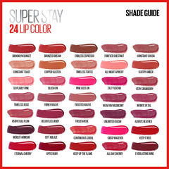 Maybelline Super Stay 24 24-hour color lasts without fading.