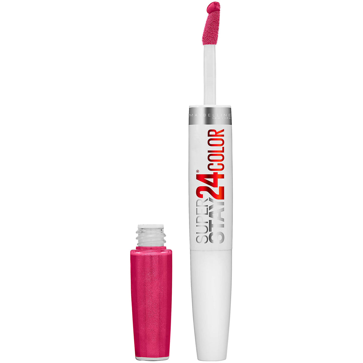 Maybelline Super Stay 24-2 Step liquid lipstick application with bold, long-lasting color.