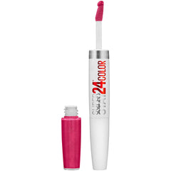 Maybelline Super Stay 24-2 Step liquid lipstick application with bold, long-lasting color.