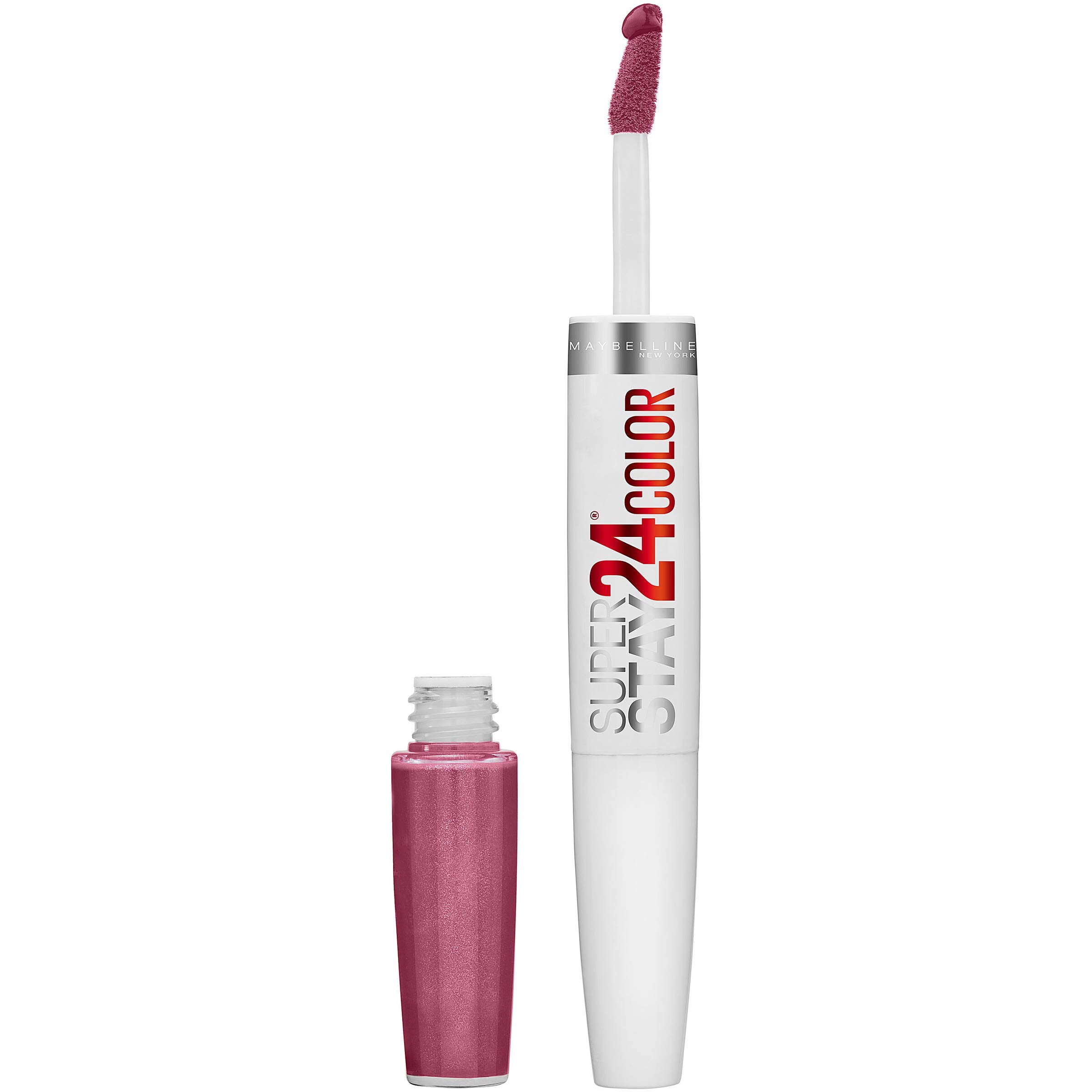 Maybelline Super Stay 24 bottle-application shows precise two-step color.
