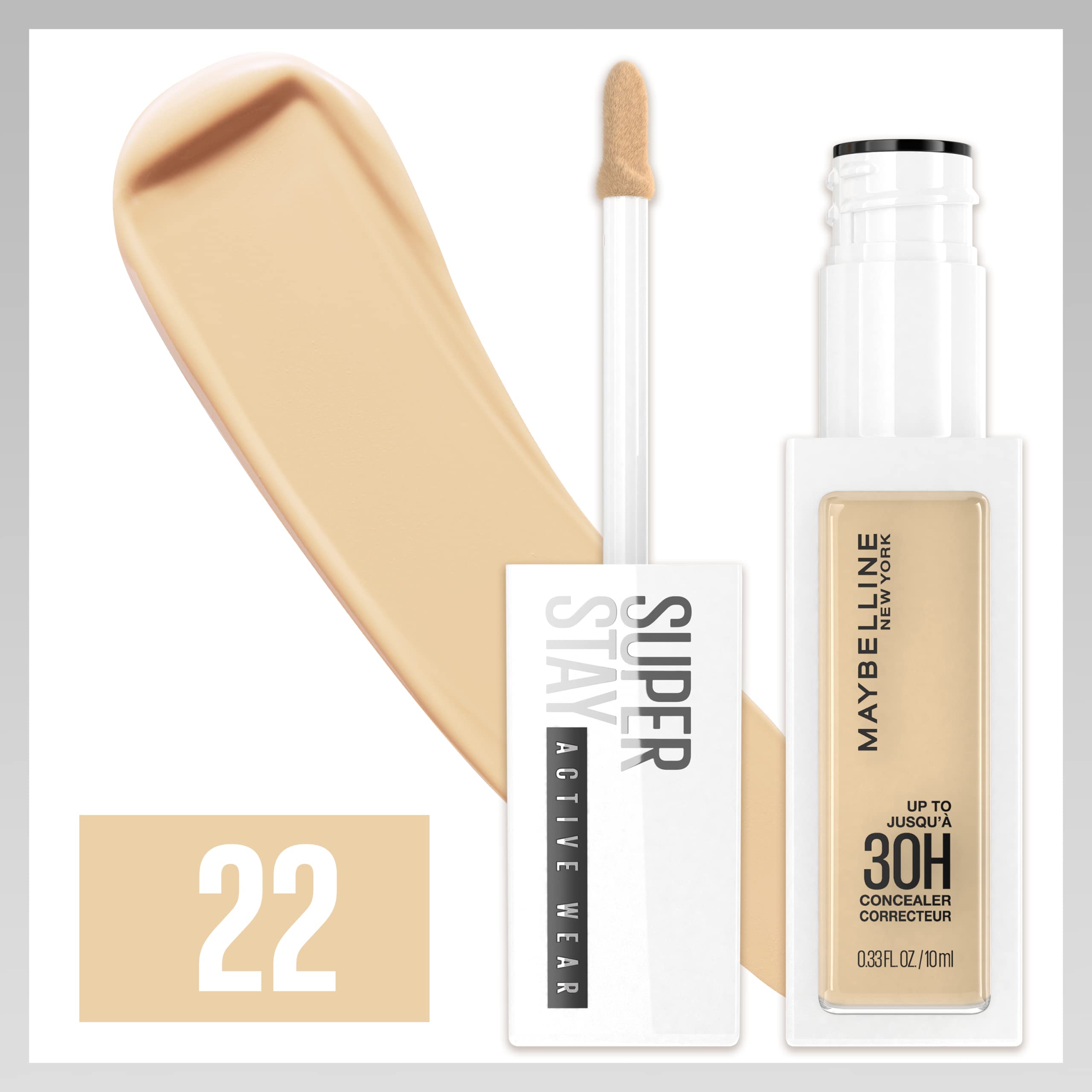 Maybelline Super Stay Active Wear Concealer: muestra de cobertura que oculta imperfecciones