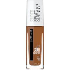 MAYBELLINE Super Stay, botella mocha, cobertura duradera para todo el día.