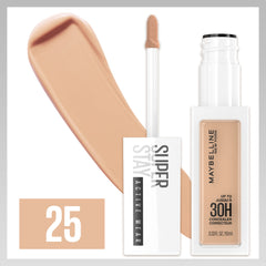 Maybelline Super Stay Concealer cobertura total 30 horas para ojeras e imperfecciones.