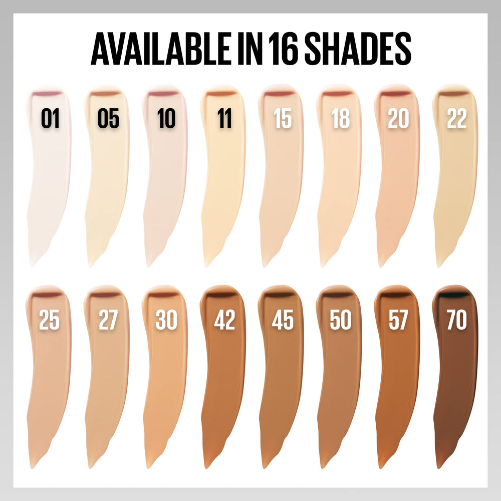 Maybelline Super Stay Concealer sin aceite ideal para piel grasa.