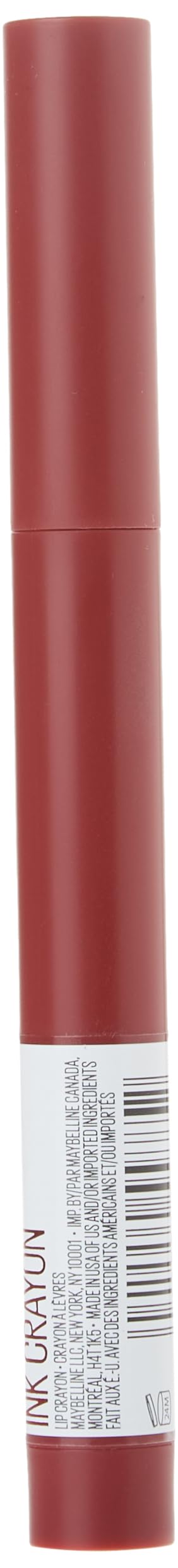 Maybelline muestra tono rojo frambuesa suave en la piel.