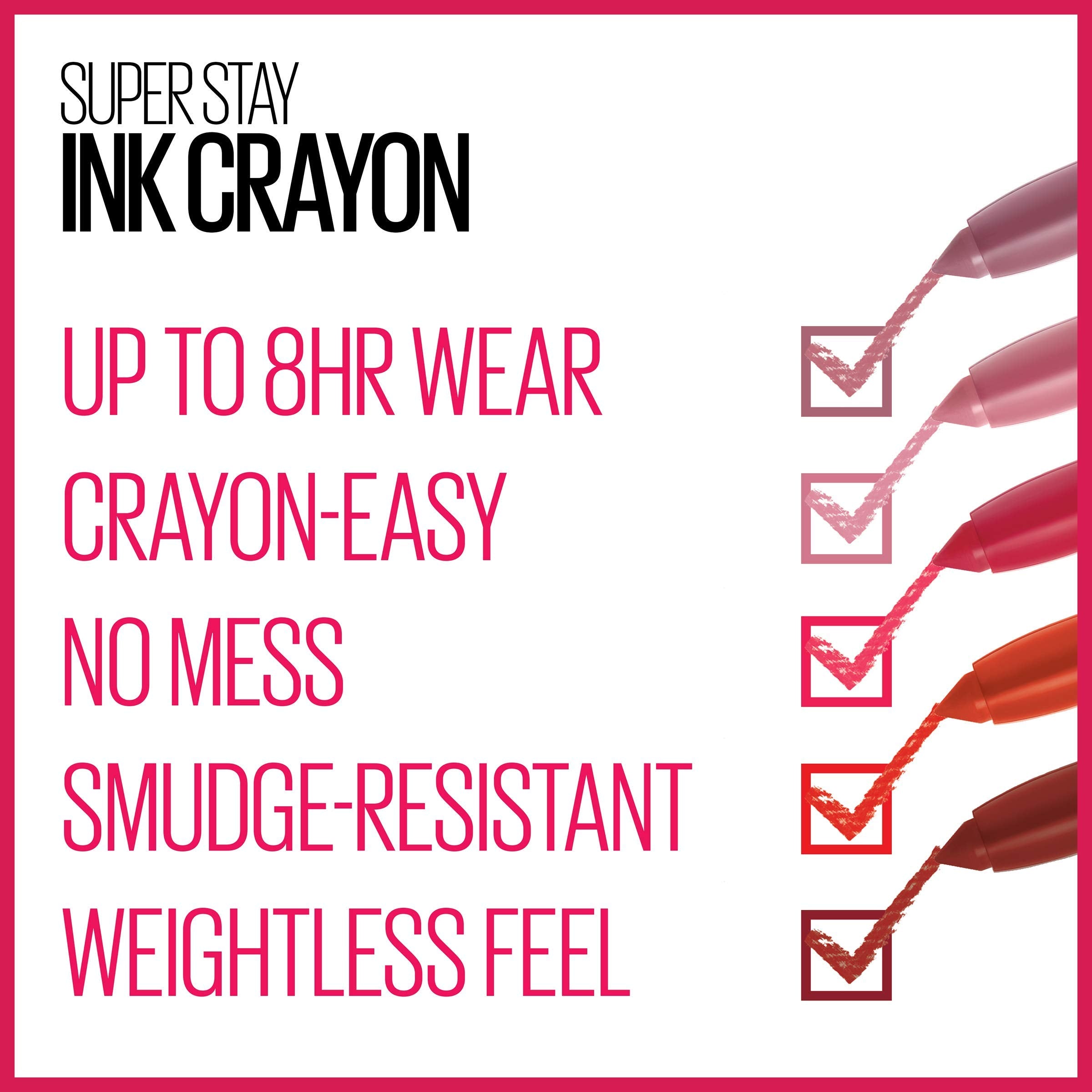 La tinta mate del Maybelline Super Stay Ink Crayon mantiene color intenso en labios.