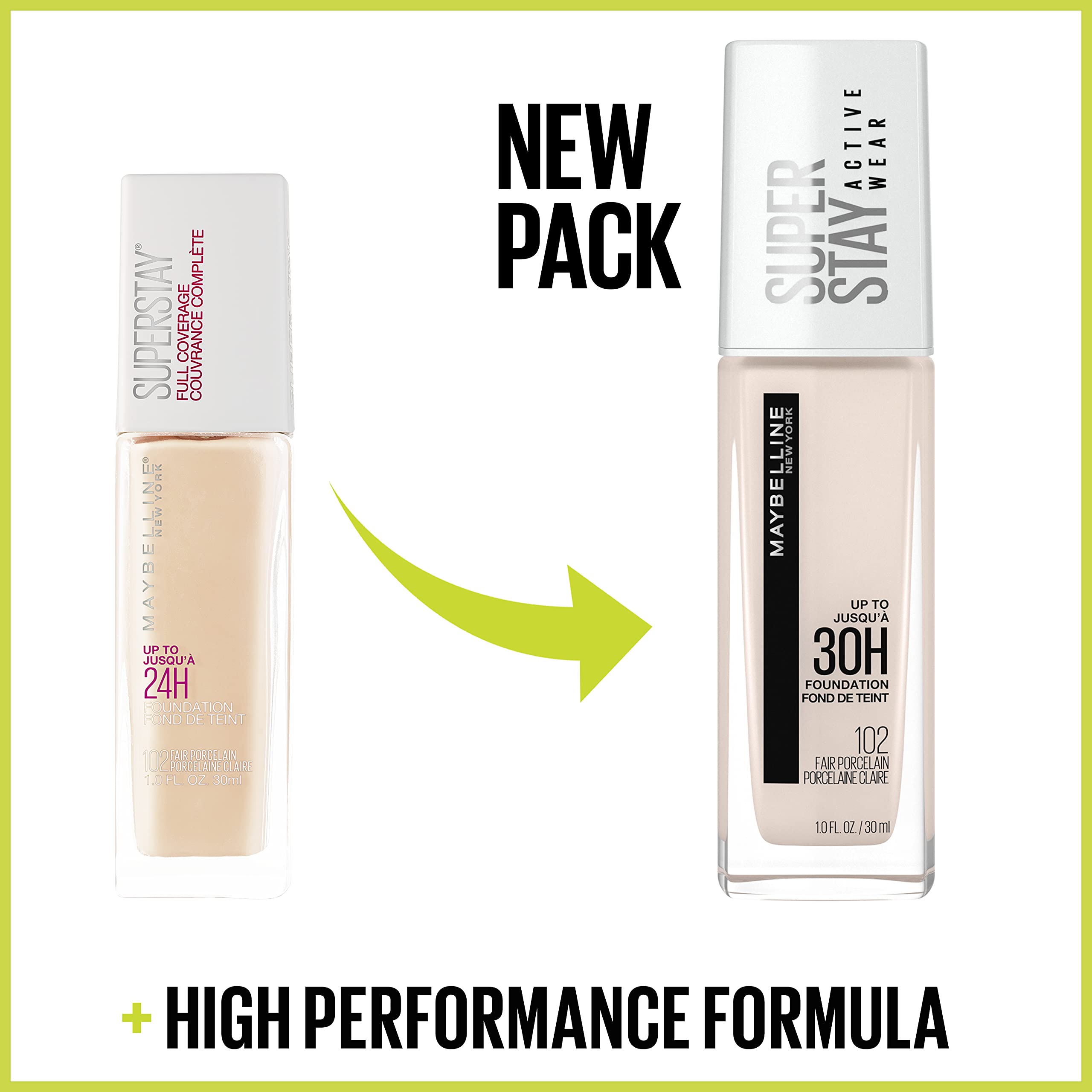 MAYBELLINE Super Stay probada dermatológicamente, fórmula libre de aceite que no obstruye poros.