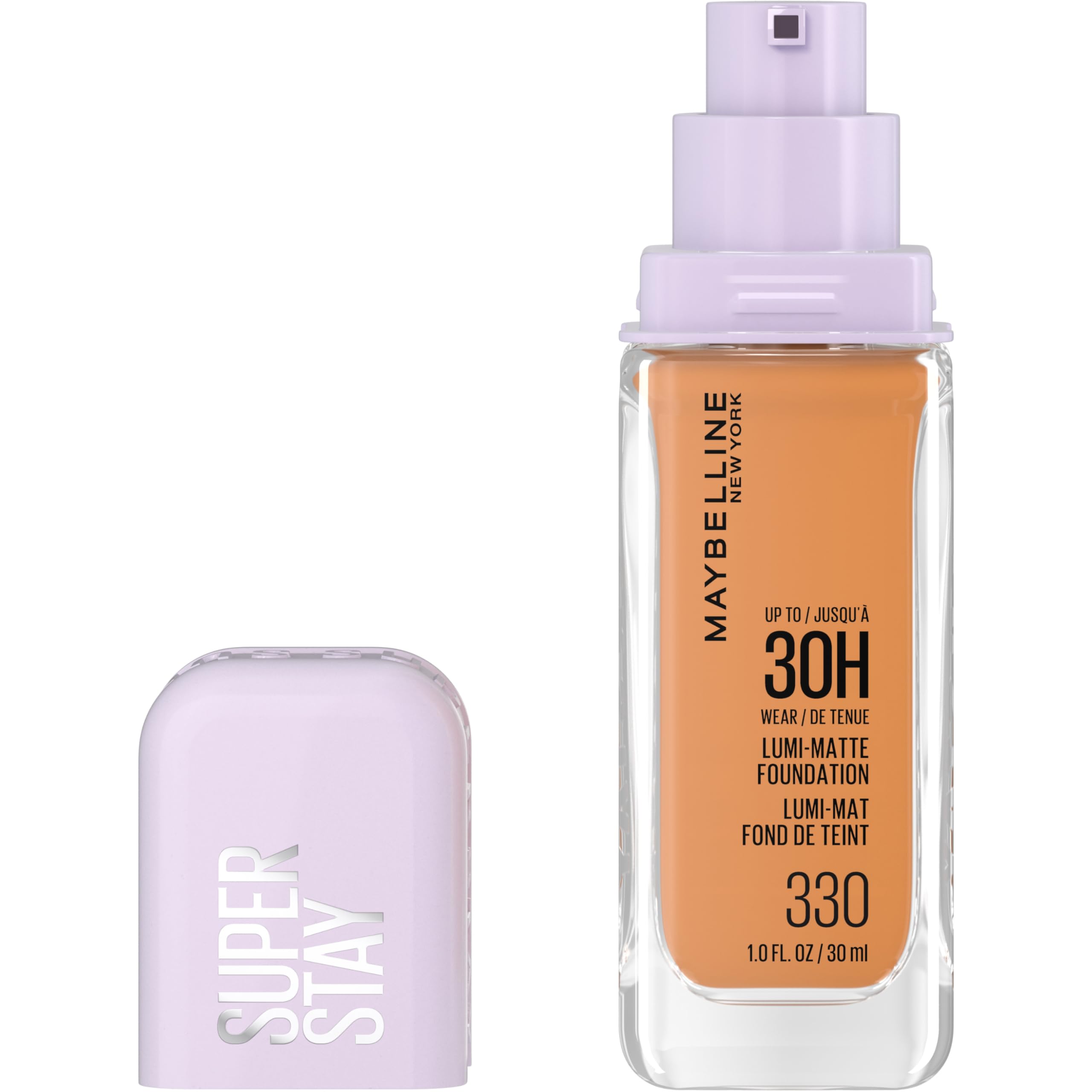 Maybelline Super Stay Lumi-Matte botella frontal para acabado natural y duradero