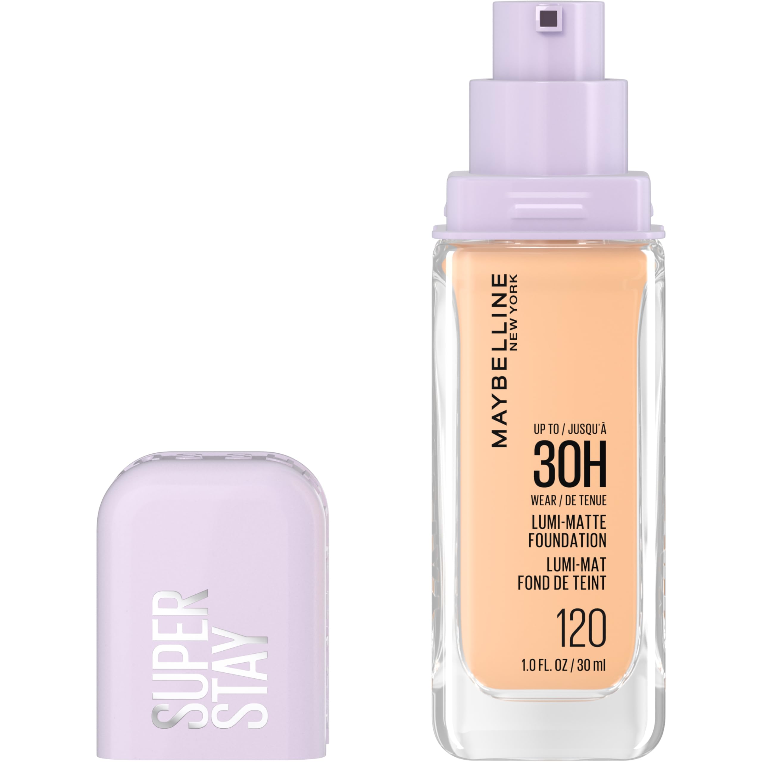 MAYBELLINE Super Stay Lumi-Matte Foundation: bote con acabado mate luminoso.
