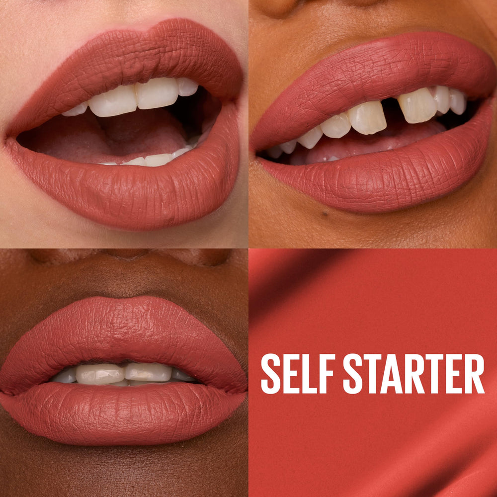 Maybelline Super Stay Matte Ink Self-Starter brick red delivers bold all‑day color