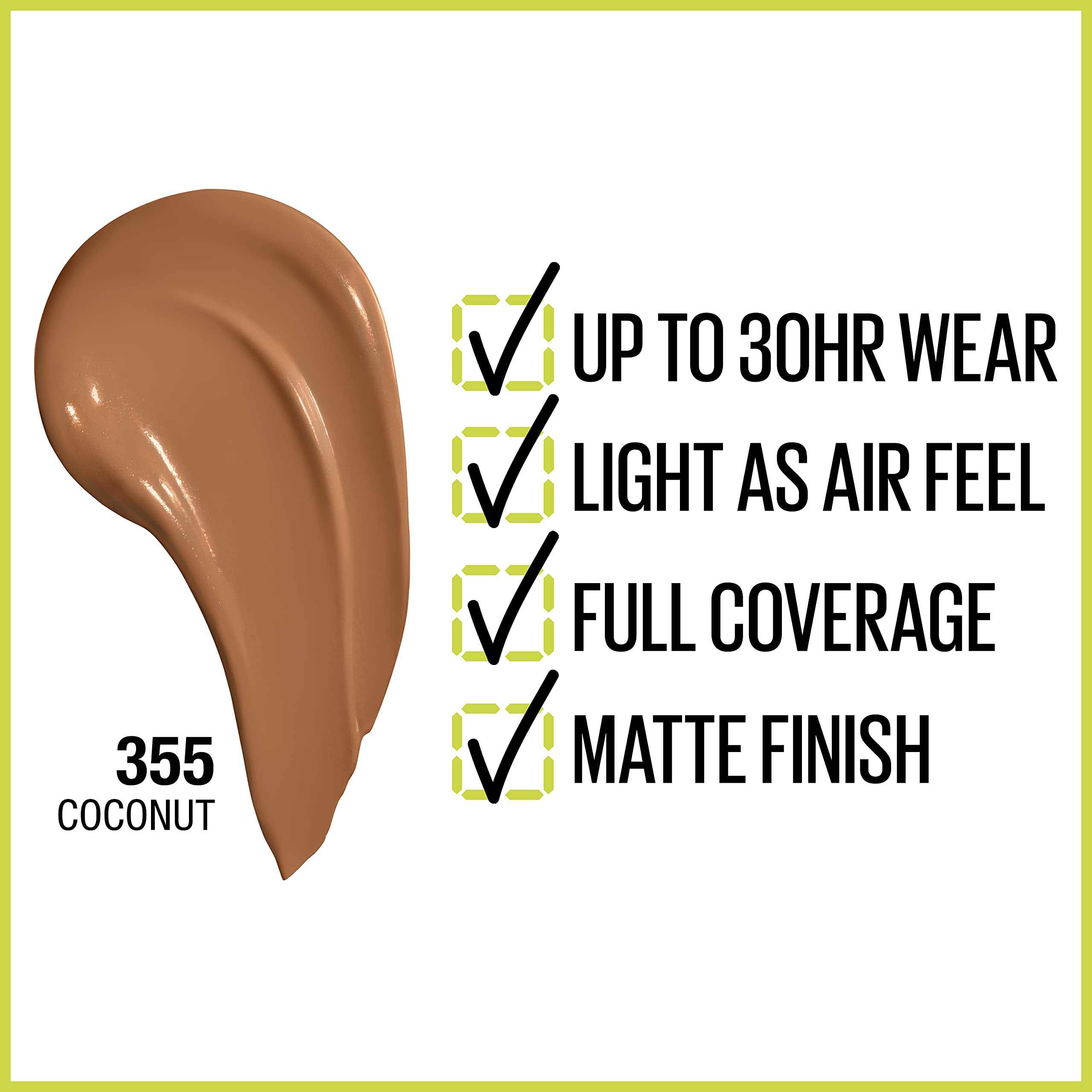 Maybelline Super Stay: muestra de cobertura para tono uniforme
