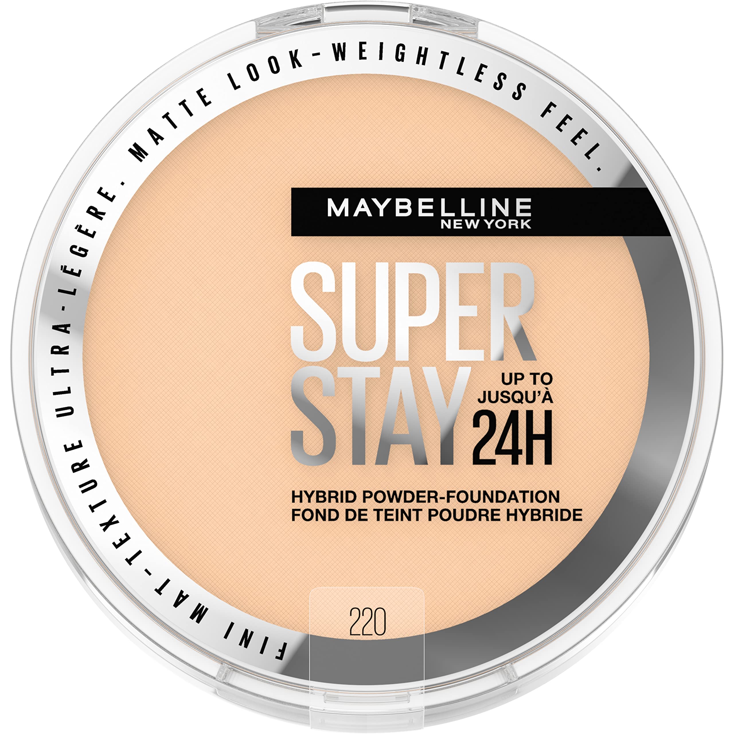 Maybelline Super Stay polvo-base híbrido con acabado mate duradero.