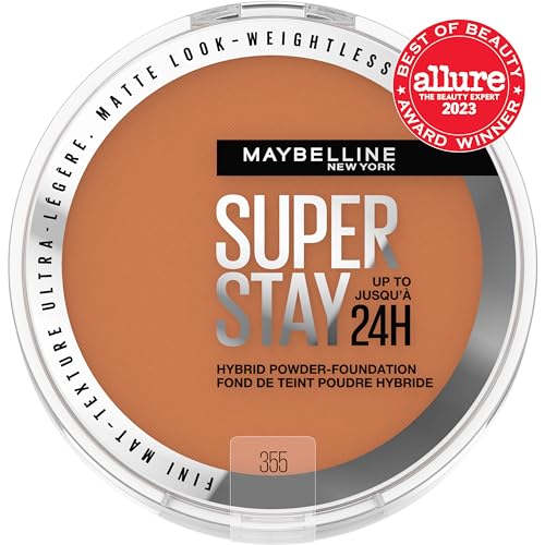 Polvo híbrido de Maybelline con 24h de cobertura media a total y acabado mate.