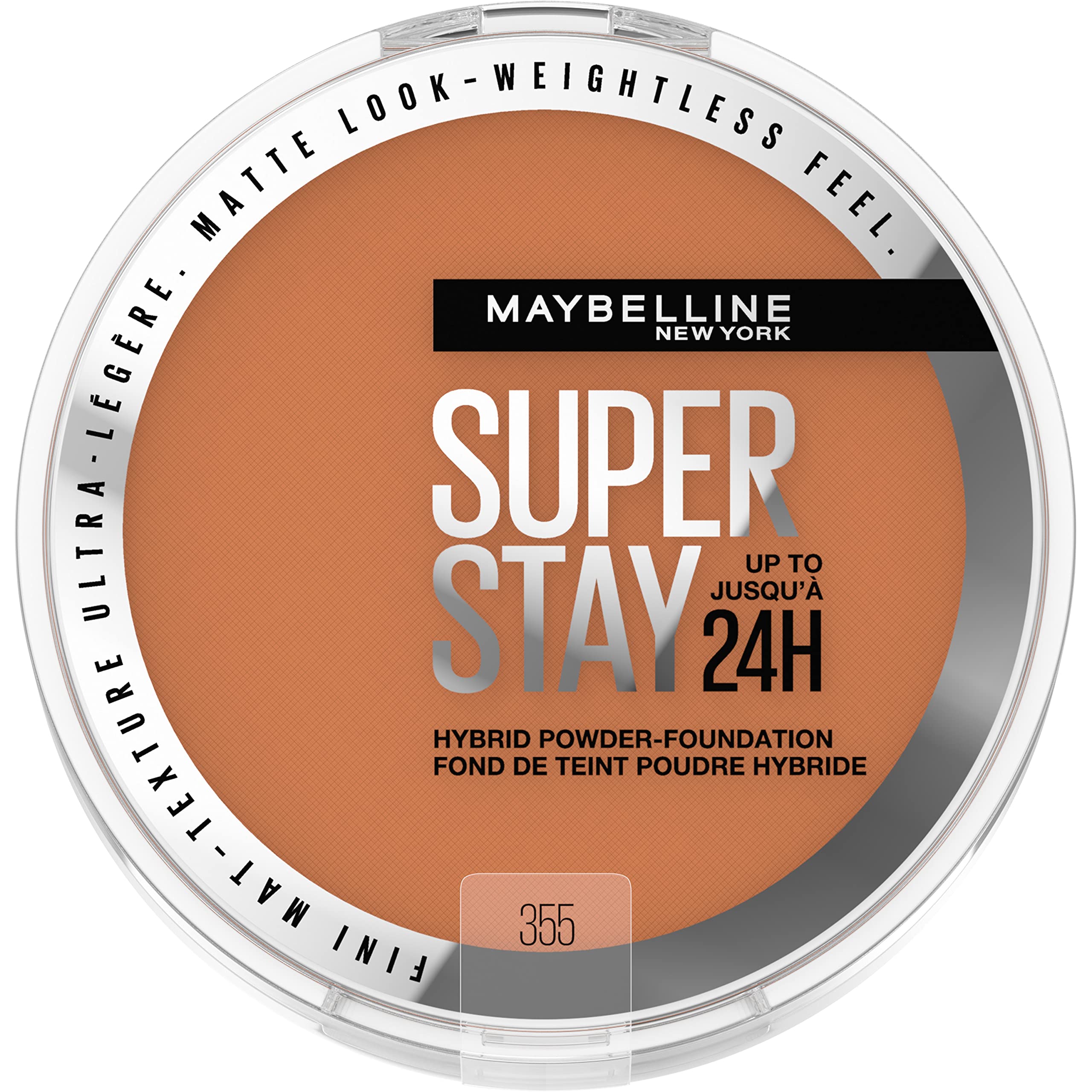 Maybelline Super Stay polvo híbrido, textura mate y cobertura duradera para uso diario.