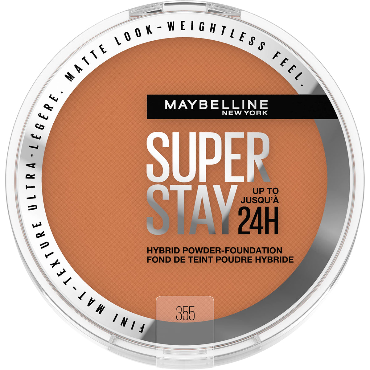 Maybelline Super Stay polvo híbrido, textura mate y cobertura duradera para uso diario.