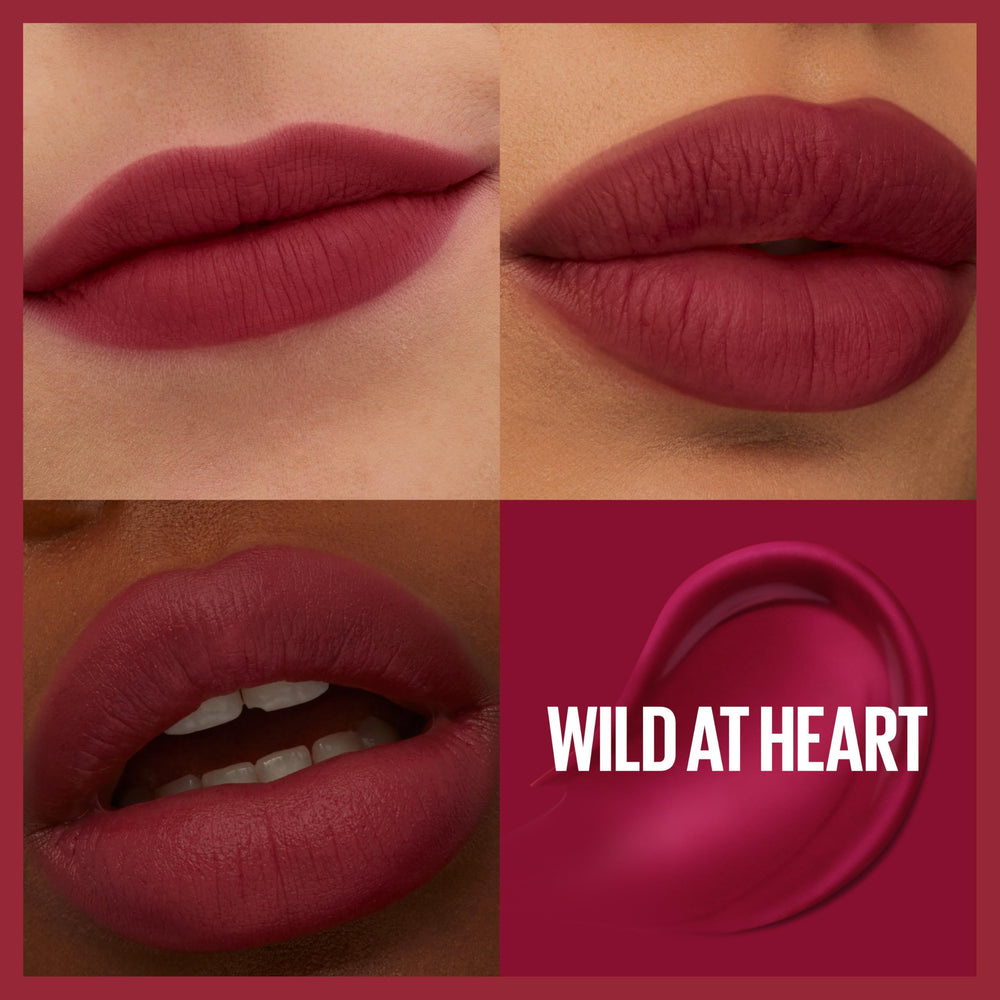 Maybelline Teddy Lip Tint delivers blurred matte finish for a soft, natural look.