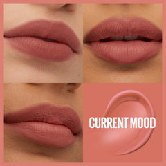 Teddy Tint swatch reveals matte finish and blur effect on lips.