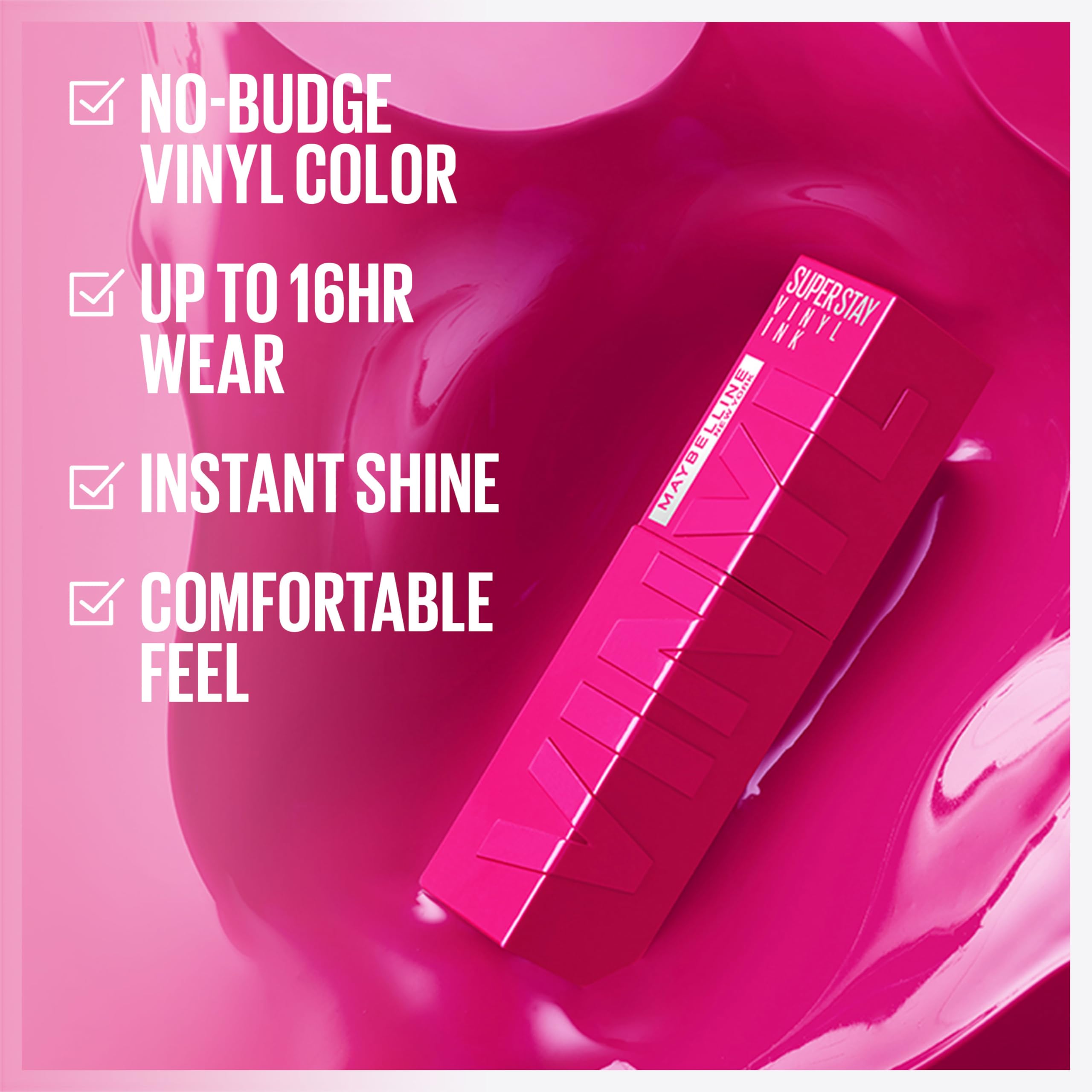 Maybelline Super Stay Vinyl Ink brillo instantáneo para un look llamativo