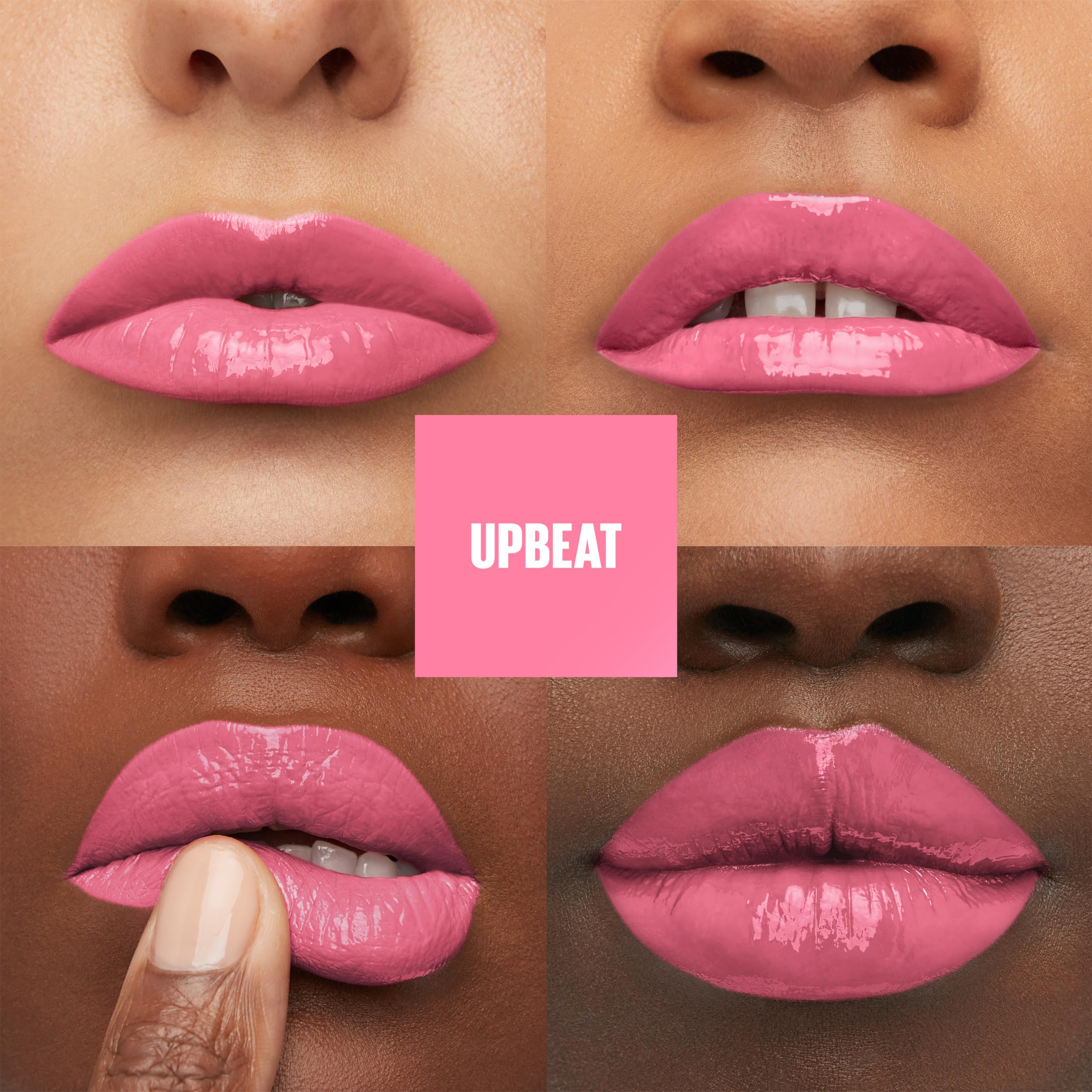 MAYBELLINE Super Stay Vinyl Ink acabado brillante instantáneo en los labios.