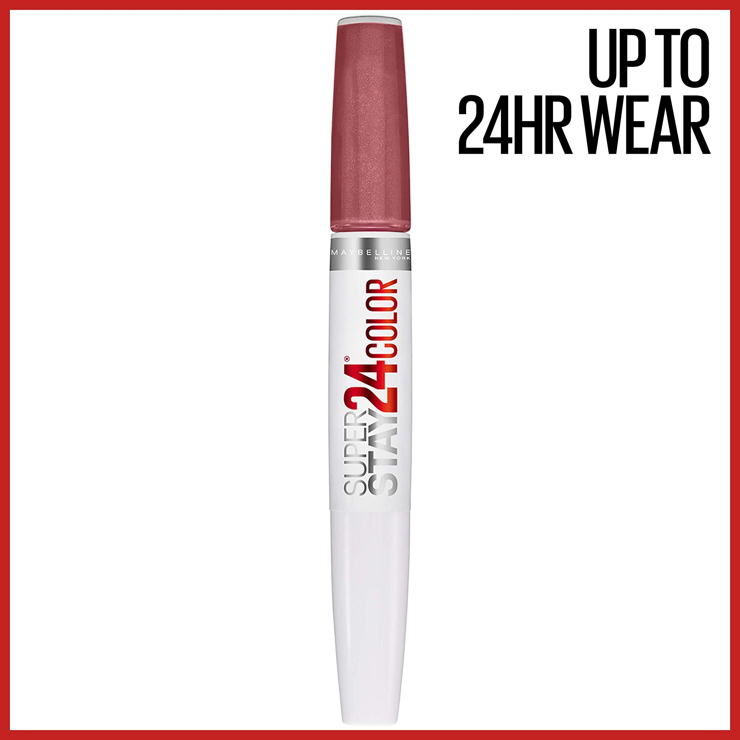 Maybelline Super Stay 24 aplicación de dos pasos para un acabado definido y estable.