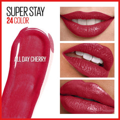 Maybelline Super Stay 24 muestra color en distintos tonos.
