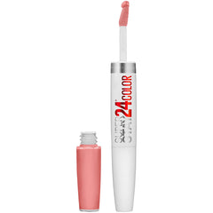 Maybelline Super Stay 24 dual-ended lipstick with long-wearing apricot color.