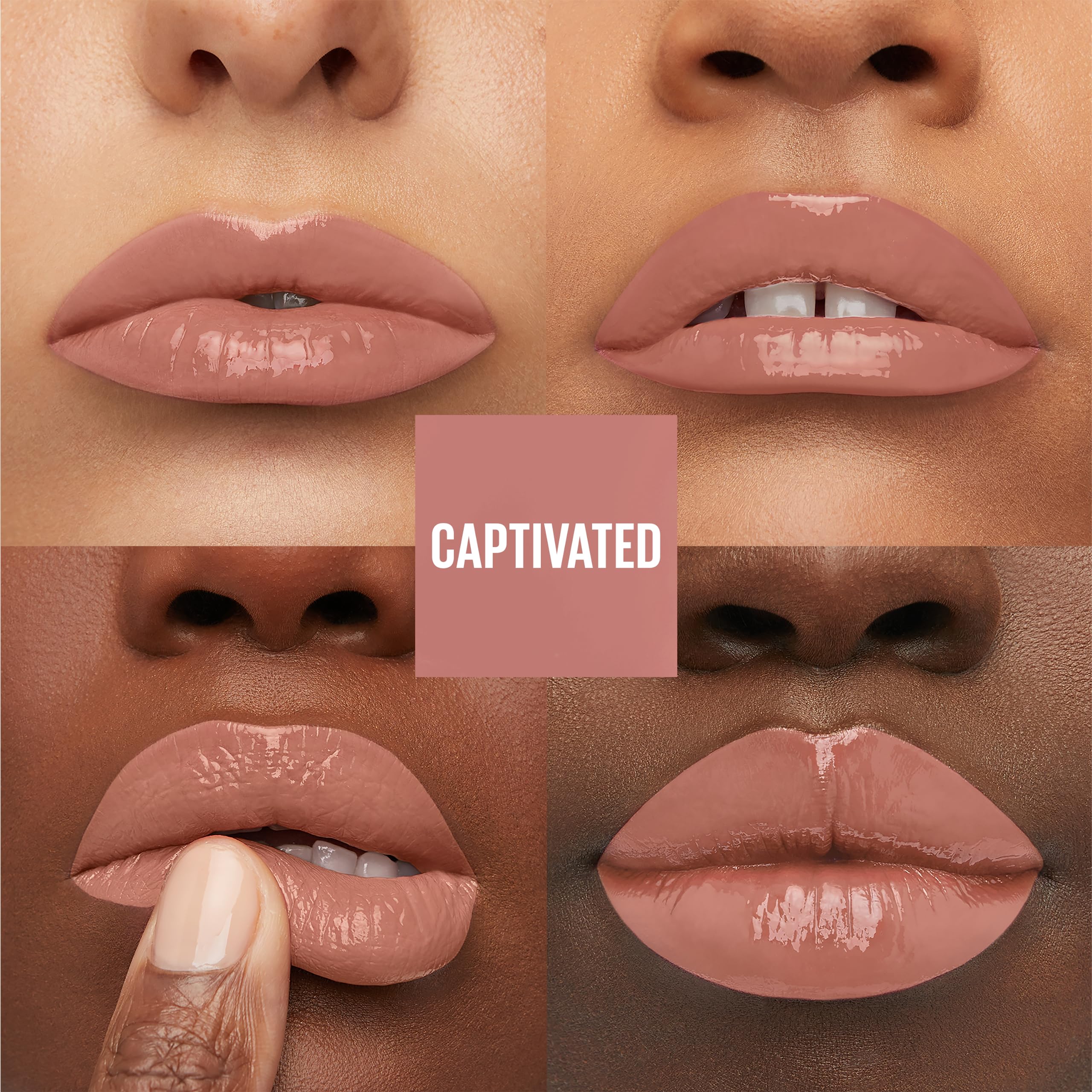 MAYBELLINE labial líquido sin transferencia y duración de 16 horas, tono Captivado.