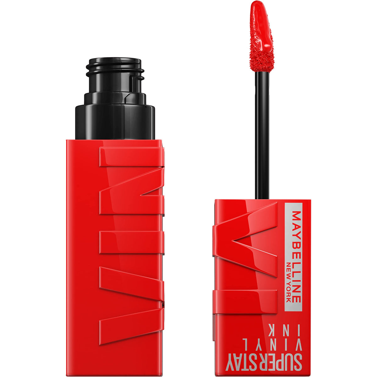 Maybelline Super Stay Vinyl Ink en labios rojos con color duradero