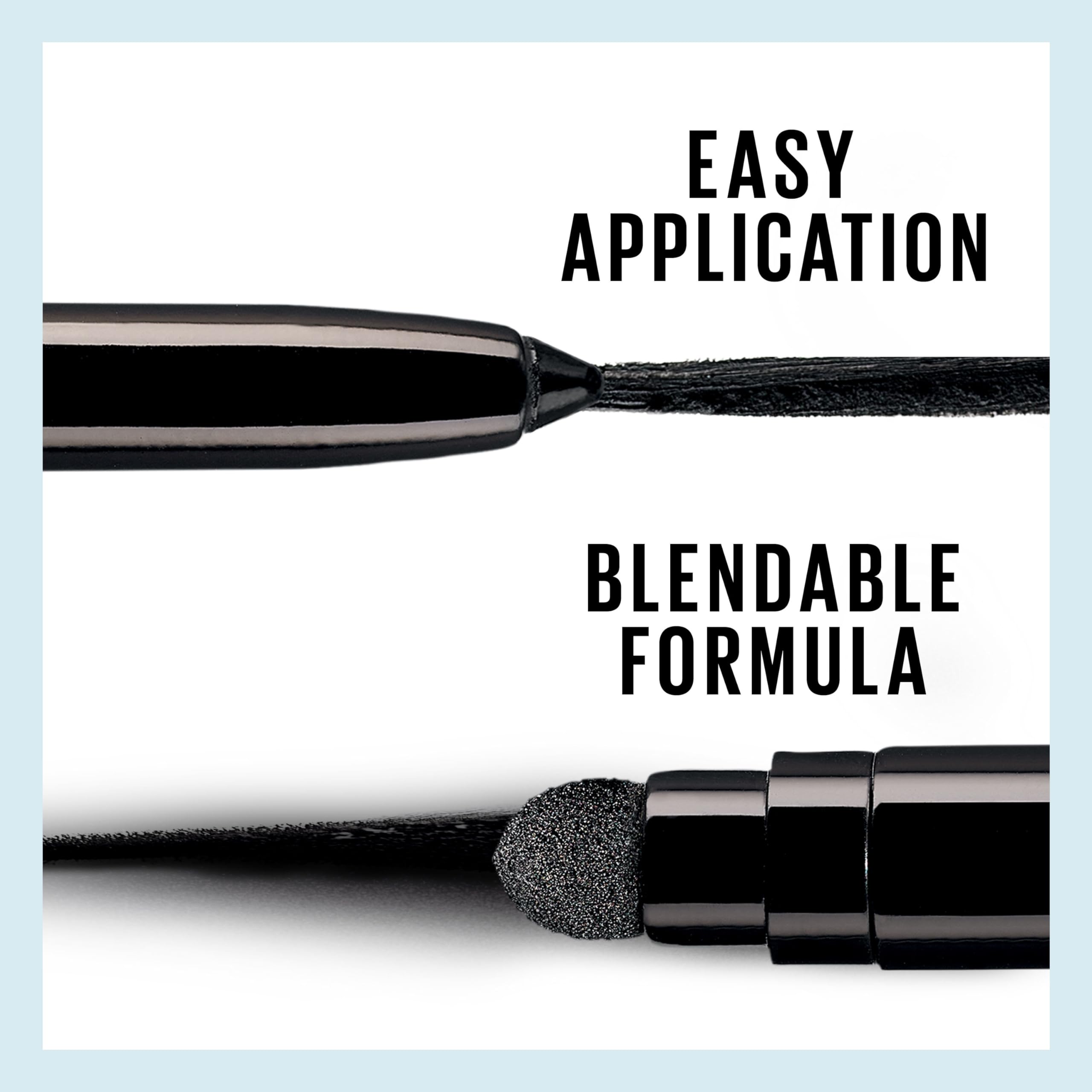 Precision-tip application shot for defined liner with blend capability.