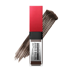 Maybelline Tattoo Studio Brow Styling Gel define cejas con aplicación rápida y duradera.