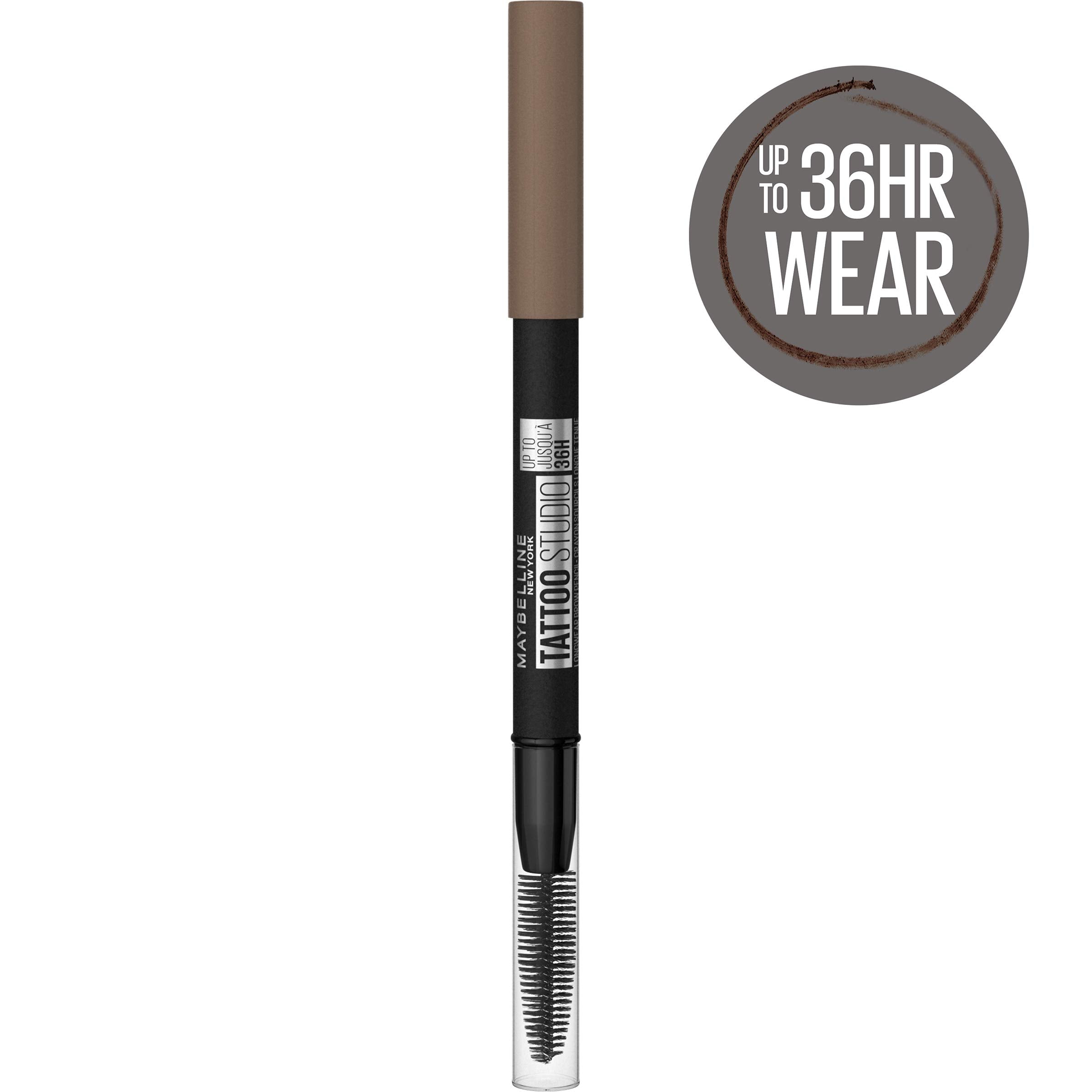 Maybelline TattooStudio cejas con cepillo incluido para mezclar y difuminar