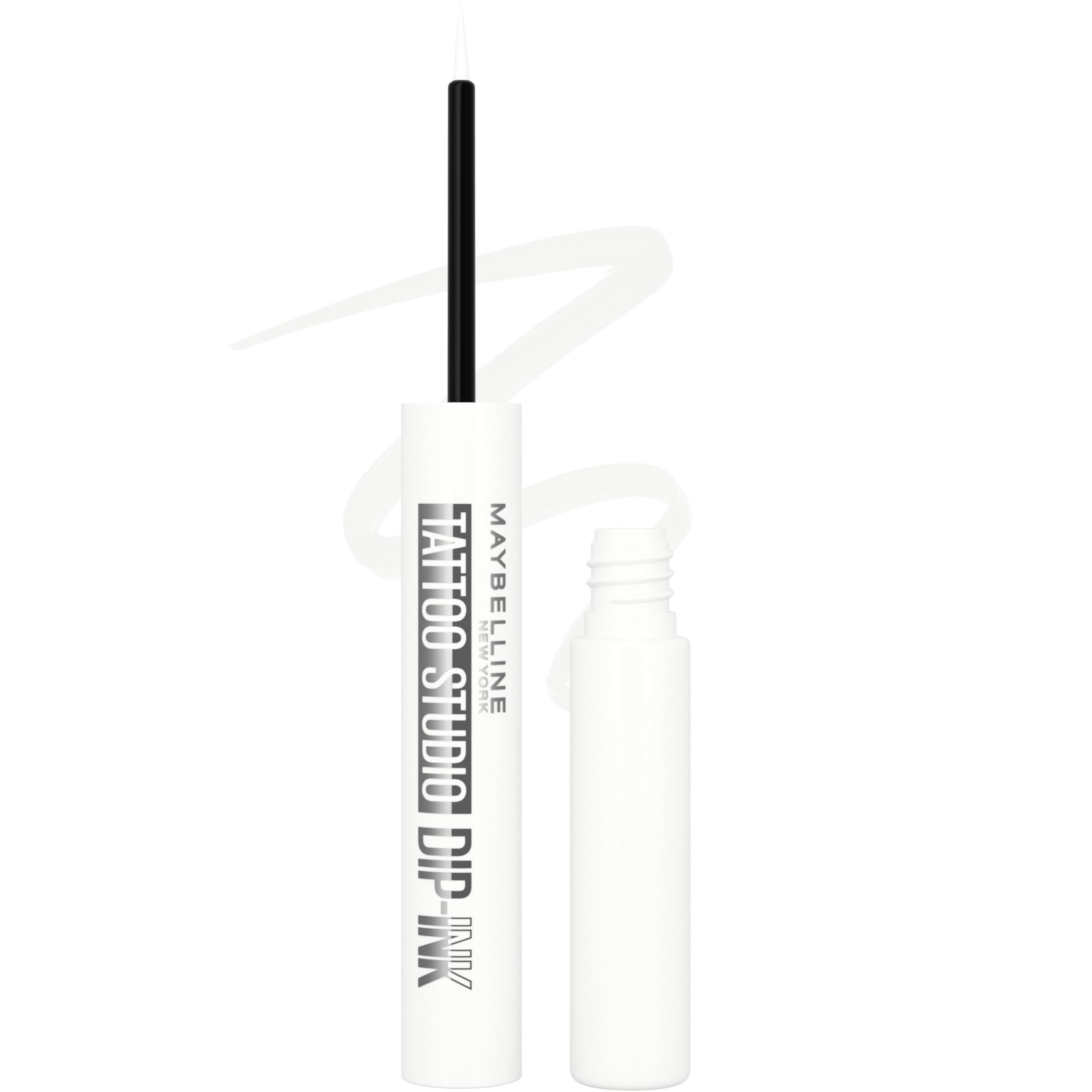 MAYBELLINE Tattoo Studio Dip-Ink Eyeliner Black Track for precise, long-lasting lines.