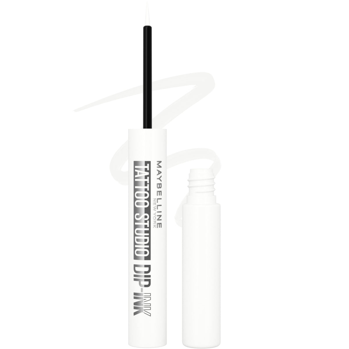 MAYBELLINE Tattoo Studio Dip-Ink Eyeliner Black Track for precise, long-lasting lines.