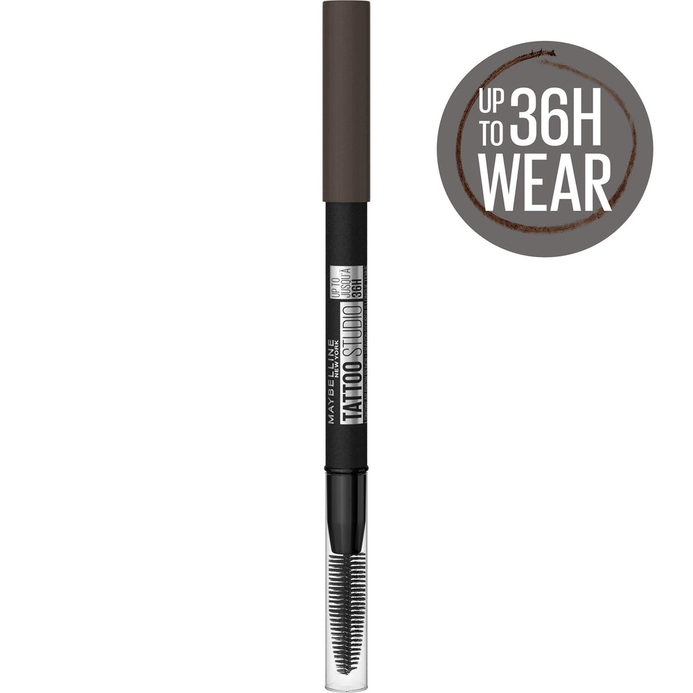 Maybelline TattooStudio cejas definidas con pigmentación alta y duradera.