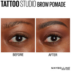 Maybelline TattooStudio Cejas: tono negro castaño para cejas oscuras.