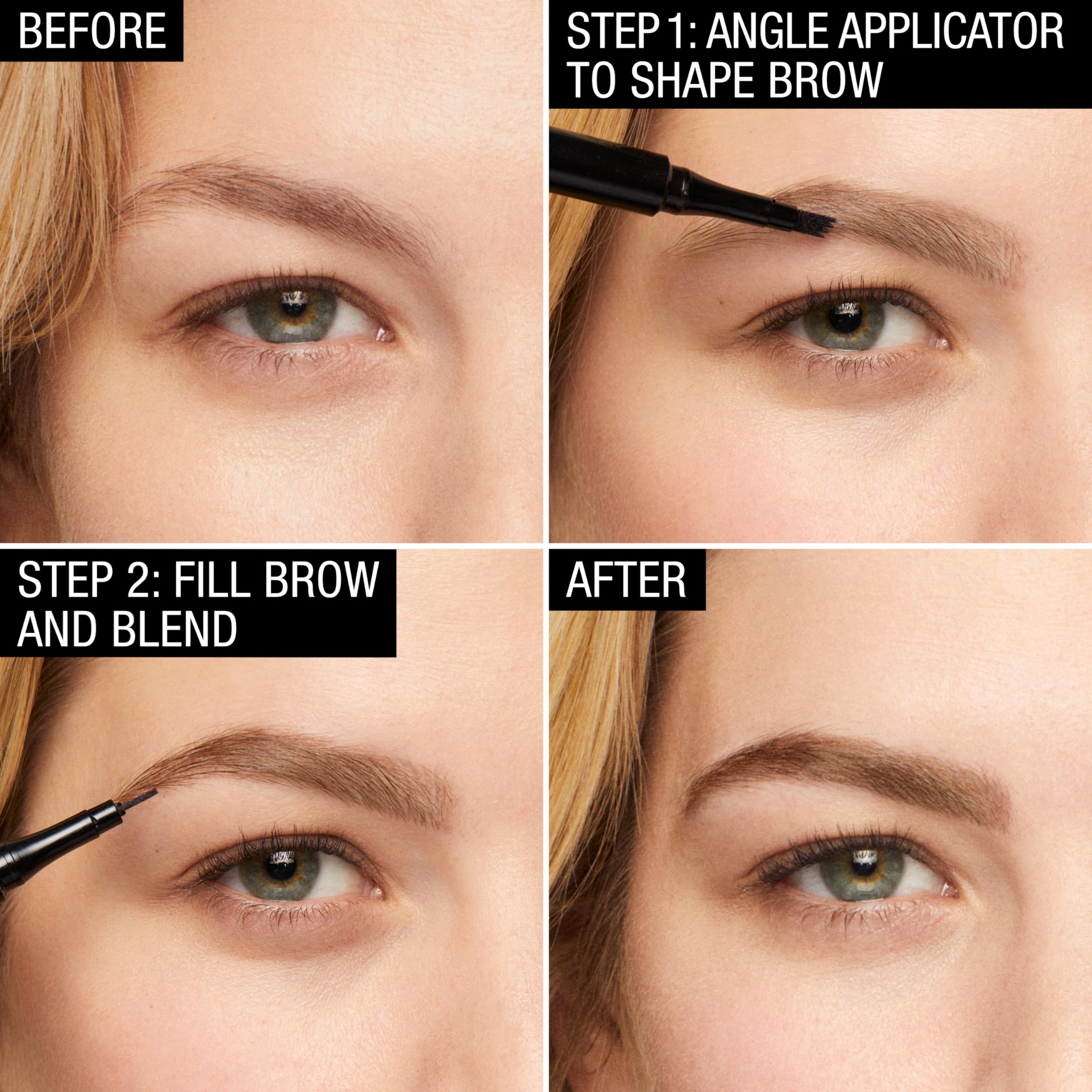 Aplicador práctico de Maybelline TattooStudio para relleno preciso en huecos.