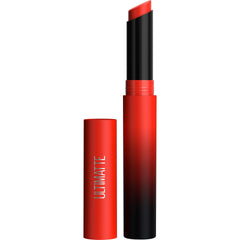 Maybelline Ultimatte bullet close-up shows rich pigment for bold lips.