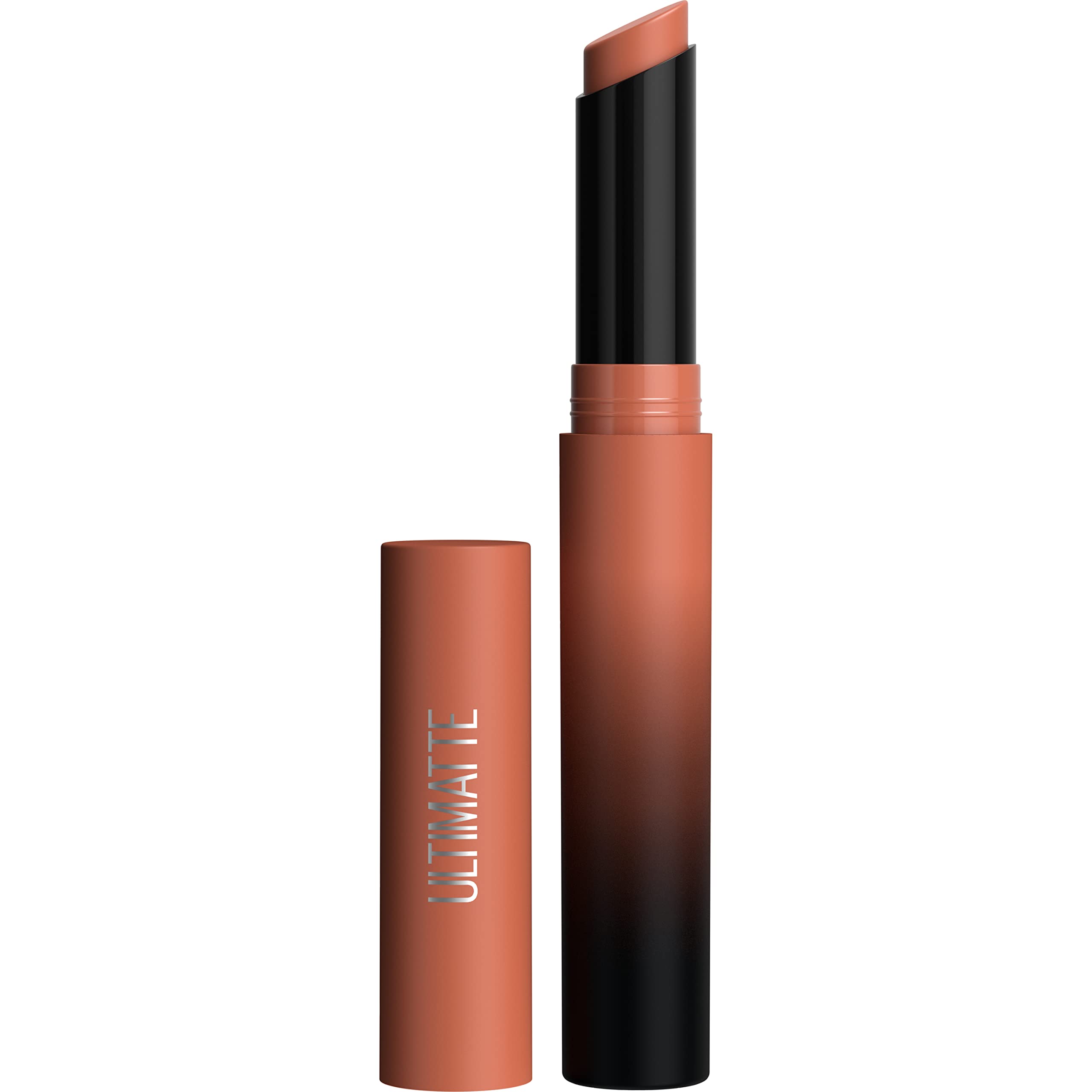 Maybelline Ultimatte slim lipstick bullet packaging showcasing premium on-the-go color.