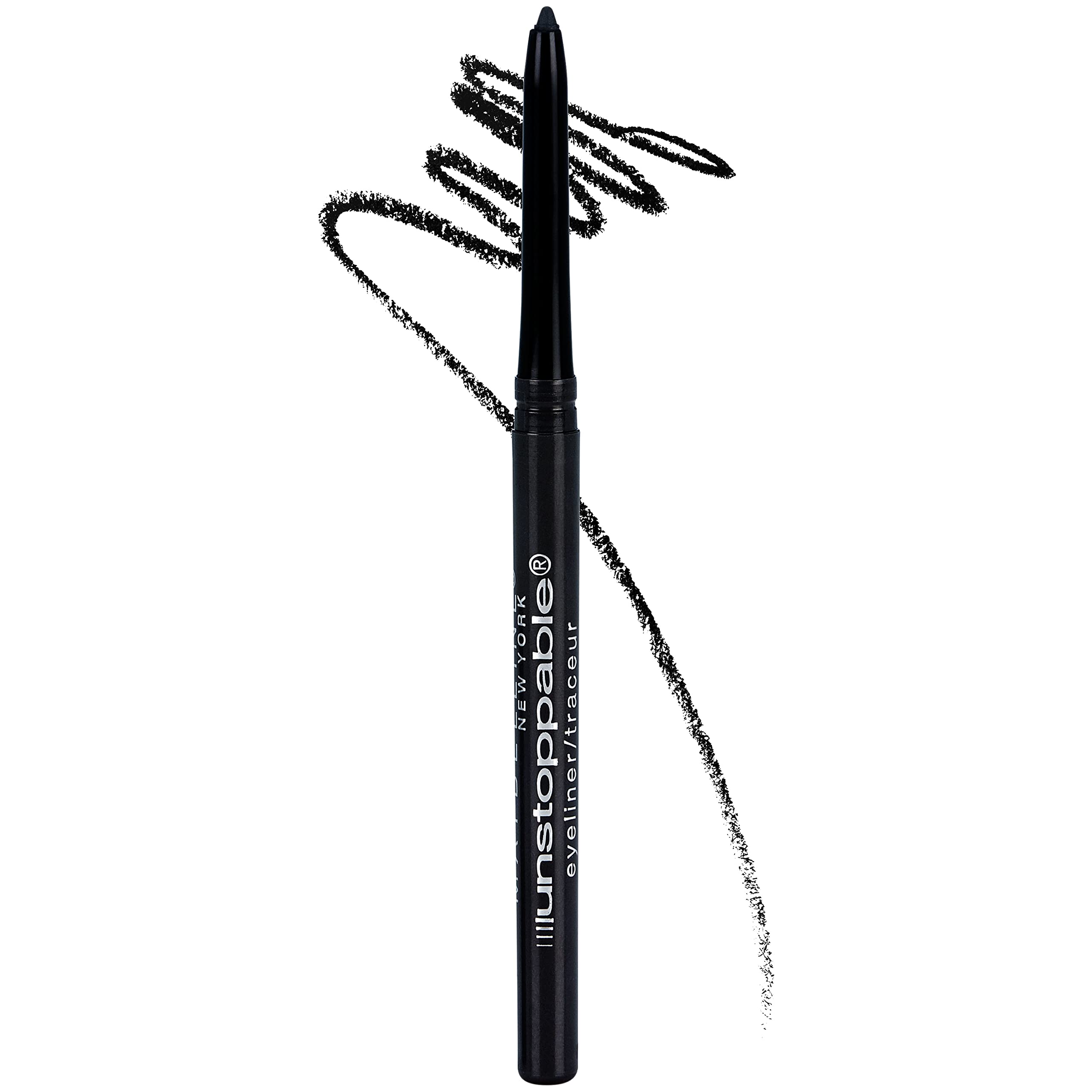 Maybelline Unstoppable delineador mecánico Onyx, aplicación suave para delineado preciso y duradero.