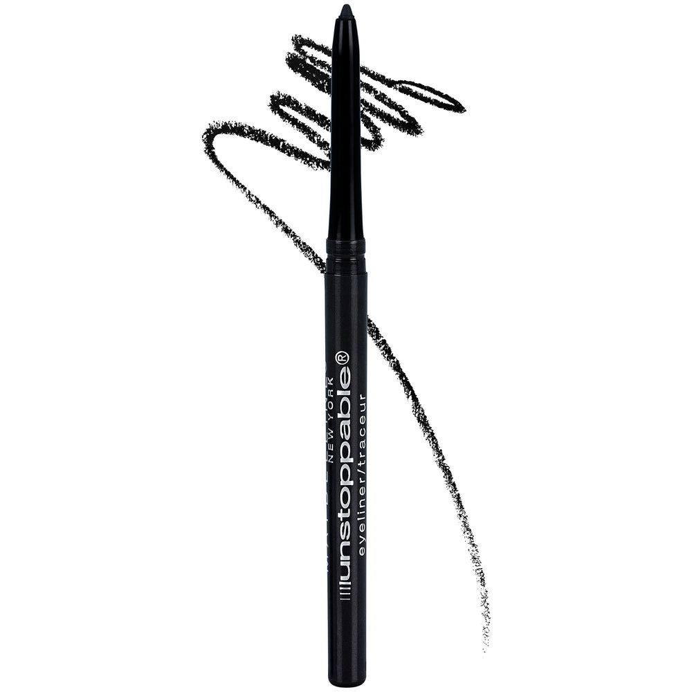 Maybelline Unstoppable delineador mecánico Onyx, aplicación suave para delineado preciso y duradero.